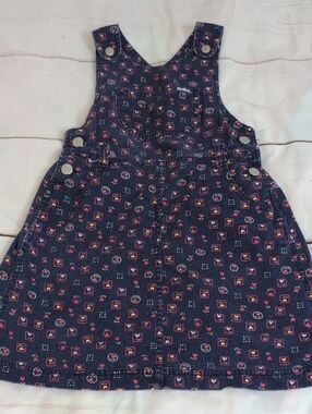 OshKosh Vintage Tulip Jumper Overall Style Dress Girls size 6 Rare Bigger Size